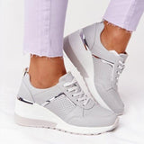 Damen Trendig Hohe Sneaker | Glanzend in Grau
