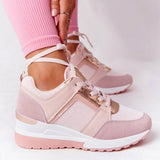 Damen Trendig Hohe Sneaker | Glanzend in Rosa