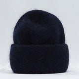 Damen und Herren Strick Mütze in Marineblau
