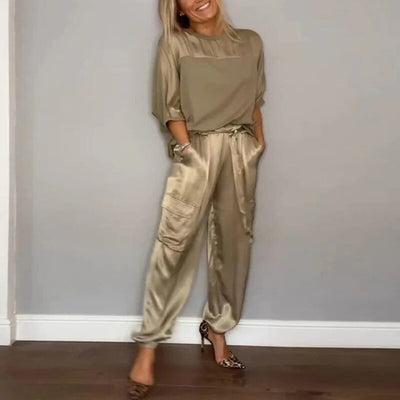 ZITA - SATIN SET UND CARGO-HOSE