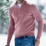 Felix | Herren Pullover mit Viertel Zip in Rosa