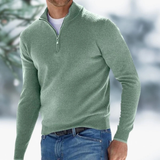Felix | Herren Pullover mit Viertel Zip in Grün