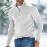 Felix | Herren Pullover mit Viertel Zip in Weiß