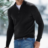 Felix | Herren Pullover mit Viertel Zip in Schwarz