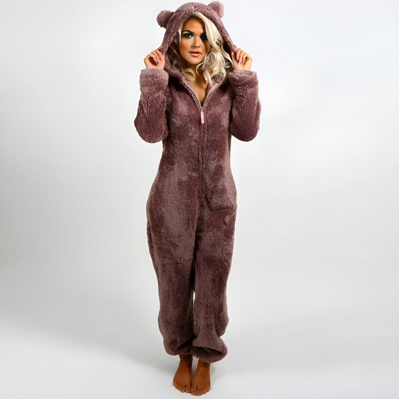 HugCloud Onesie – Weicher Fleece-Kapuzen-Einteiler