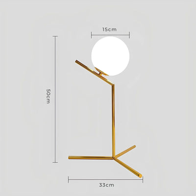 StellarSphere Light – Luxuriöse Glaskugel-Tischlampe mit Holzfuß