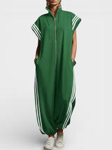 Valentina | Jumpsuit mit Reißverschluss am Hals in Grün