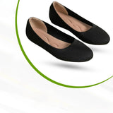 Alina | Damen Frühlings Alltags-Ballerinas in Samtschwarz