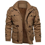 Thermojacke ÉléganceHiver Wärme und Stil Multipockets in Khaki