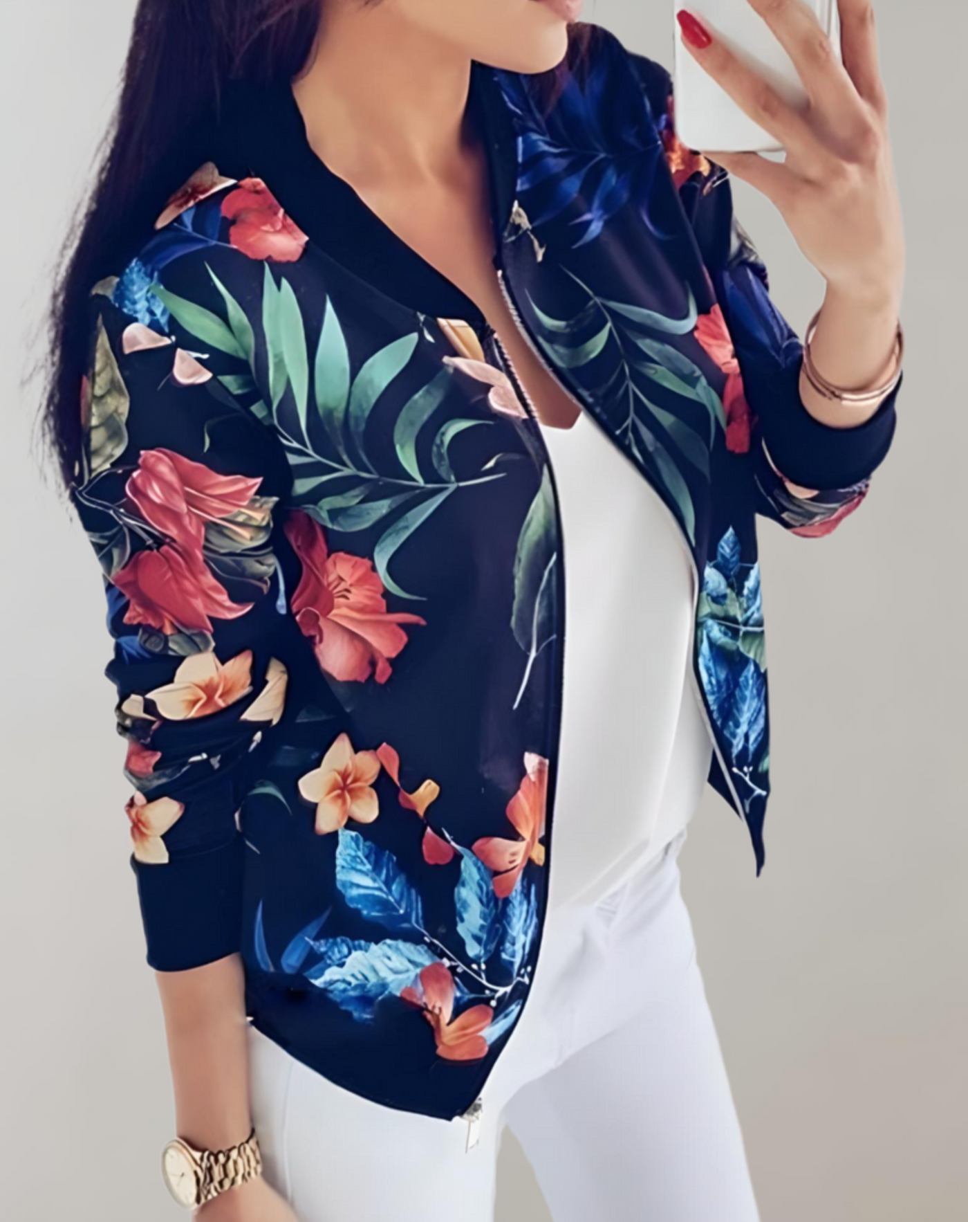Fiona - Damen Blumenjacke Kurz