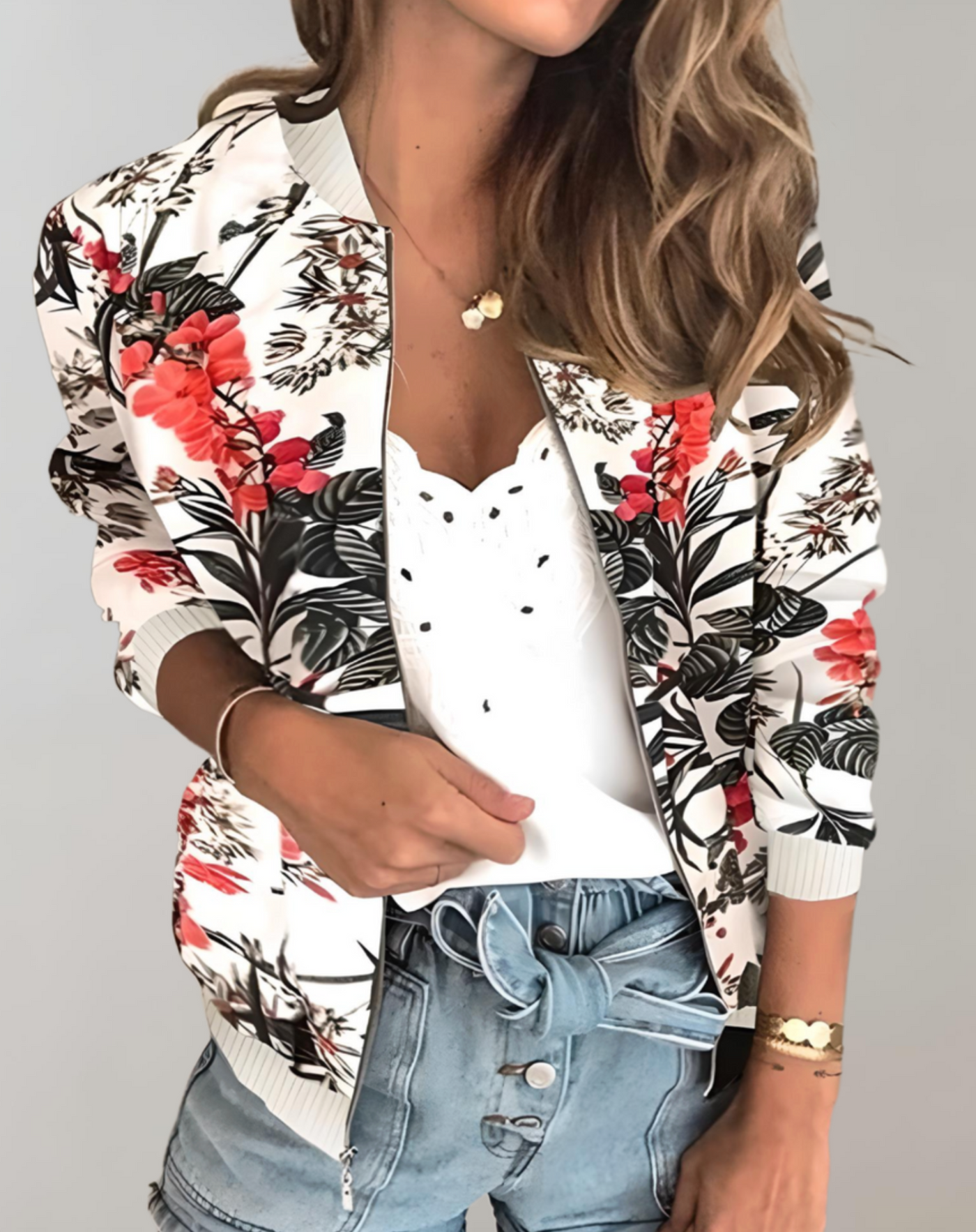 Fiona - Damen Blumenjacke Kurz