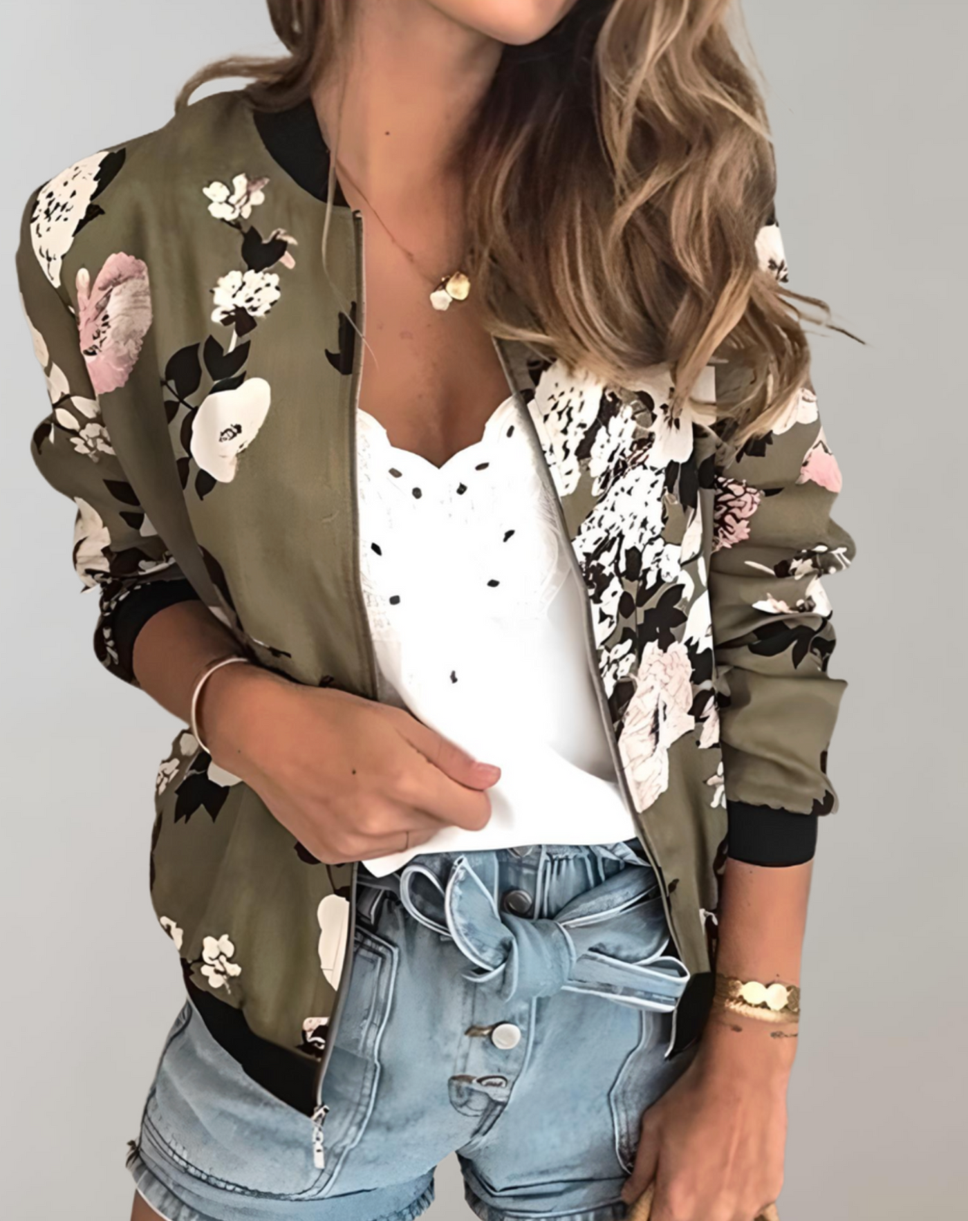 Fiona - Damen Blumenjacke Kurz