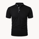 Percival | Herren Poloshirt mit Stehkragen Kurzarm in Schwarz