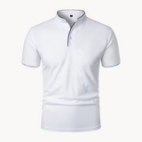 Percival | Herren Poloshirt mit Stehkragen Kurzarm in Weiß