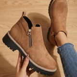 Philippa | Damen Orthopädische Stiefeletten mit Reißverschluss und Leoparden in Braun