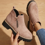 Philippa | Damen Orthopädische Stiefeletten mit Reißverschluss und Leoparden in Rosa