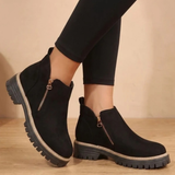 Philippa | Damen Orthopädische Stiefeletten mit Reißverschluss und Leoparden in Schwarz