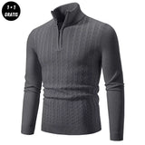 EDDY - Stilvoller Zip-Up Pullover für Herren in Dunkelgrau