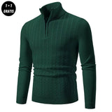 EDDY - Stilvoller Zip-Up Pullover für Herren in Grün