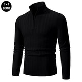 EDDY - Stilvoller Zip-Up Pullover für Herren in Schwarz