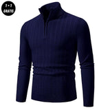 EDDY - Stilvoller Zip-Up Pullover für Herren in Marineblau
