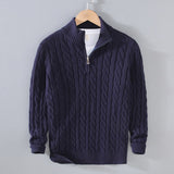 Herren-Pullover mit Rundhalsausschnitt - ACKLEY in Dunkelblau