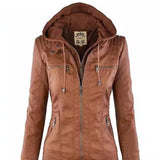 CLARA - ELEGANTE LEDERJACKE in Braun