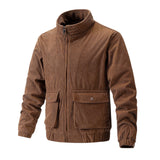 Tommy - Cordjacke mit Reißverschluss in Kaffee