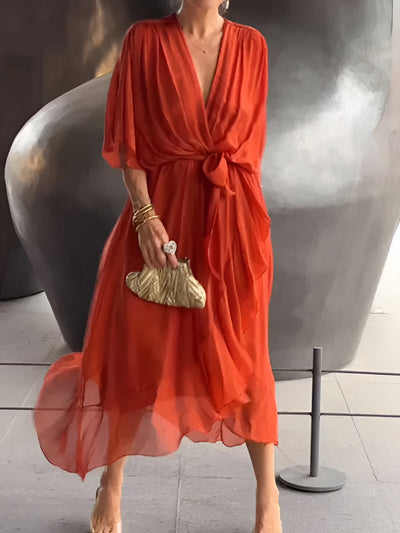 GINEVRA | Elegantes Langkleid mit femininem Ausschnitt