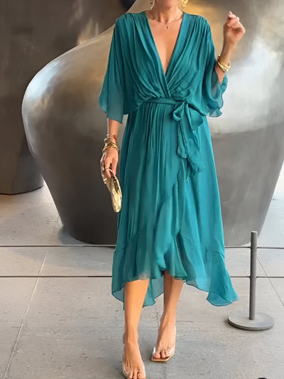 GINEVRA | Elegantes Langkleid mit femininem Ausschnitt