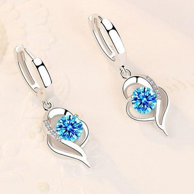 Florale Ohrringe aus 925 Sterling Silber und Zirkonia