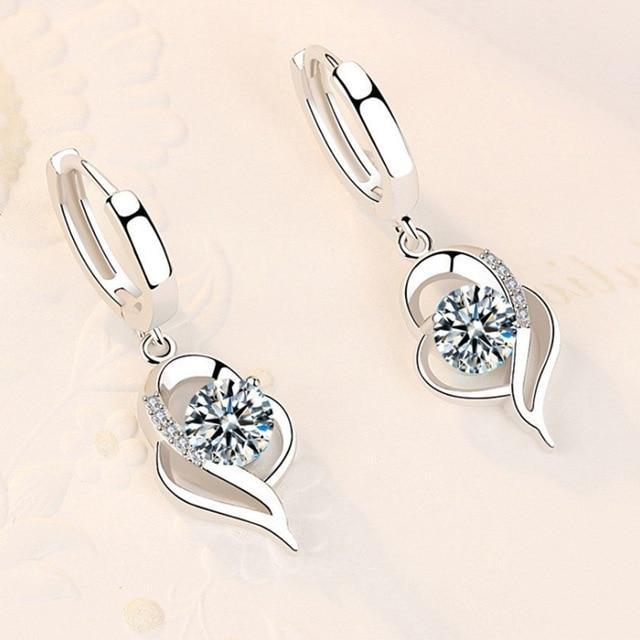 Florale Ohrringe aus 925 Sterling Silber und Zirkonia
