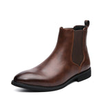 Herren Lederstiefelette mit seitlichem Gummizug - Heberto in Braun