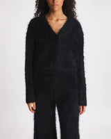 Janessa | Strickjacke in Schwarzes Fell