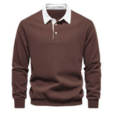 Pullover Herren Regular Fit mit Polokragen in Braun