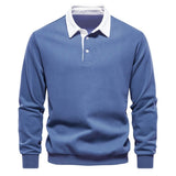 Pullover Herren Regular Fit mit Polokragen in Blau