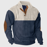 Pullover Herren Stehkragen Regular Fit in Blau