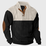 Pullover Herren Stehkragen Regular Fit in Schwarz