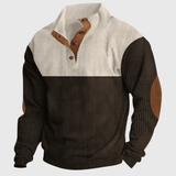 Pullover Herren Stehkragen Regular Fit in Braun