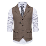 Reinhold | Herren Vintage Weste mit Knöpfen in Braun
