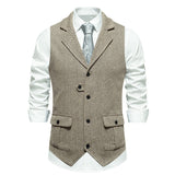 Reinhold | Herren Vintage Weste mit Knöpfen in Beige