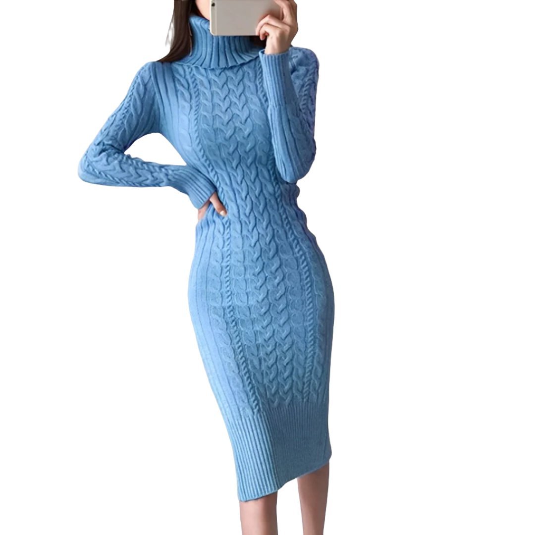 Herta - Strick Wickelkleid Schmal