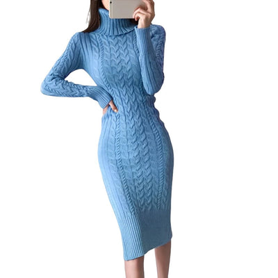 Herta - Strick Wickelkleid Schmal