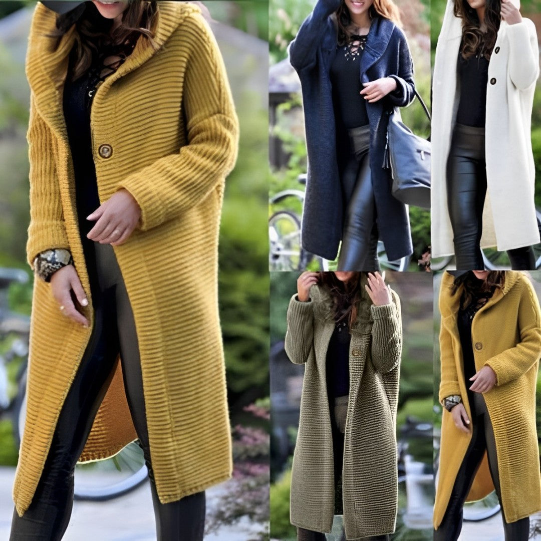 Janette - Oversize Strickjacke mit Kapuze