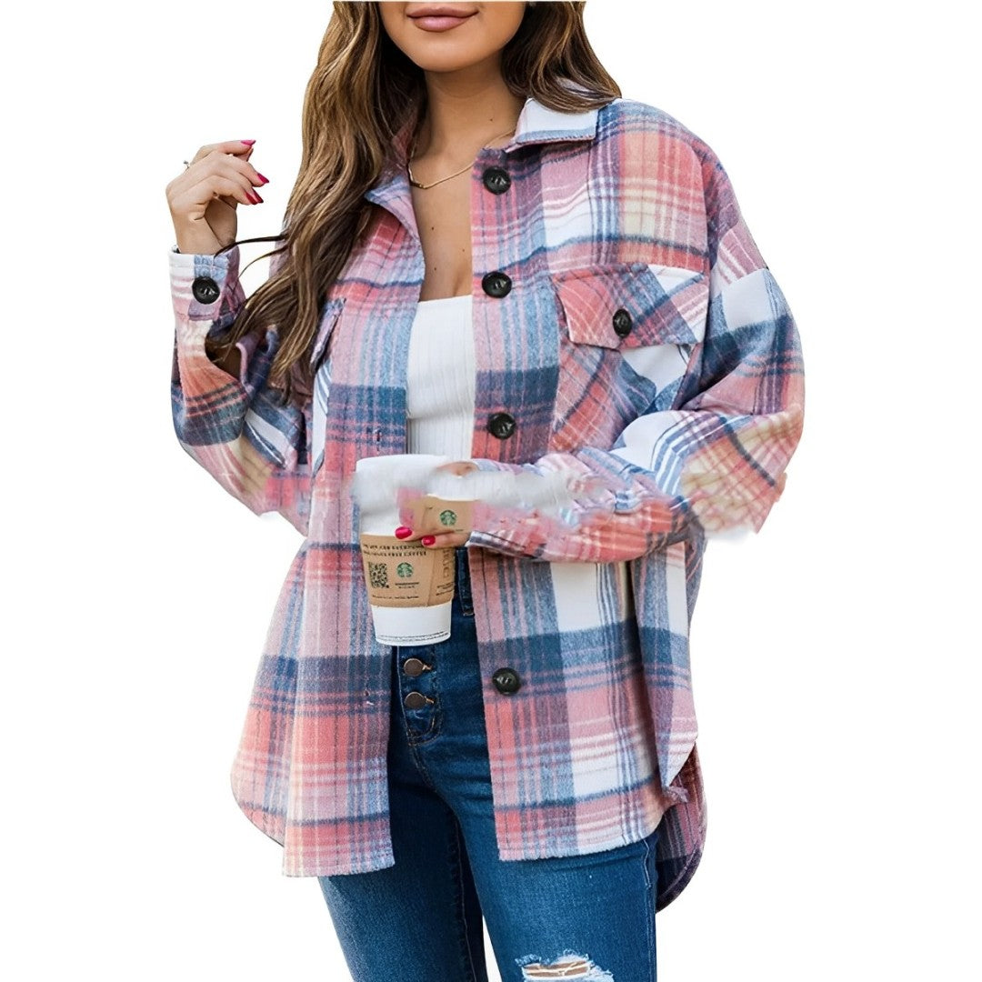 Lela - Flanelljacke mit Karo-Akzenten