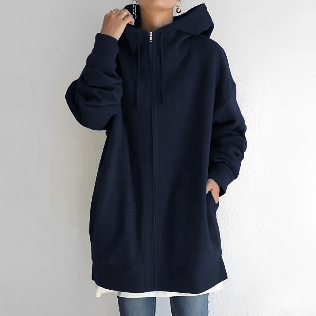 Kerenza - Kuscheliger Fleece-Pullover mit Kapuze und Reißverschluss