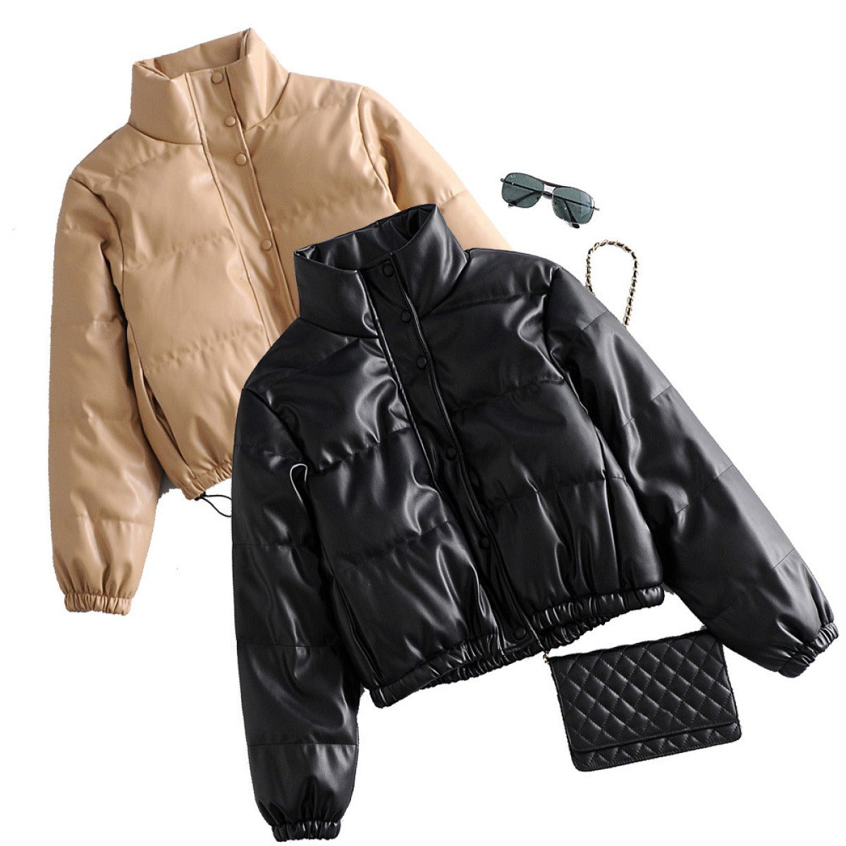 Helle - Leder Parkajacke Gesteppt