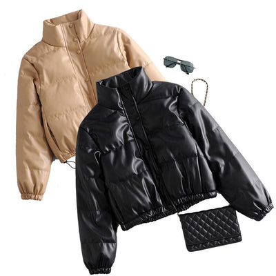 Helle - Leder Parkajacke Gesteppt
