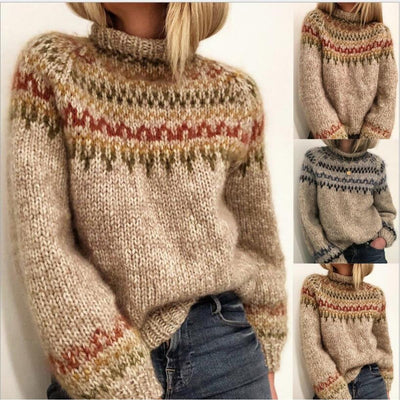 Rosalia - Bedruckter Rollkragenpullover