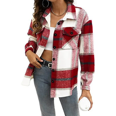 Lela - Flanelljacke mit Karo-Akzenten